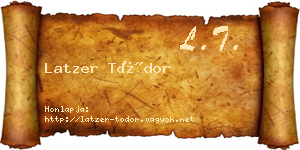 Latzer Tódor névjegykártya